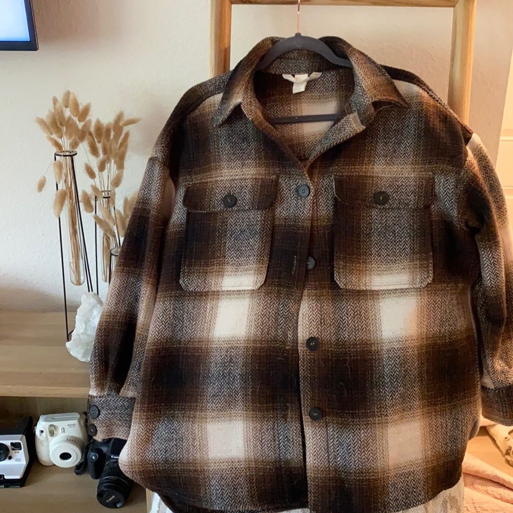 Wool Plaid Shirt Jacket